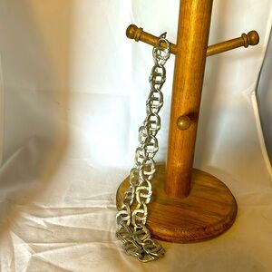 Coldwater Creek silver layered hoop necklace, 20 inched with three inch extender